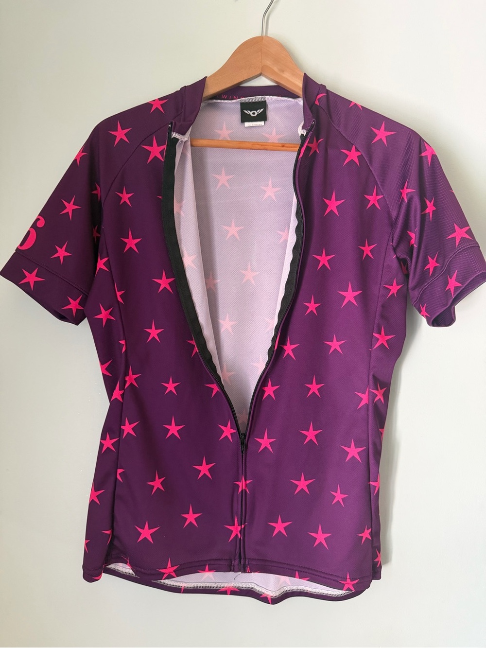 Twin Six Women’s Large Purple Pink Star Cycling Jersey USA Made Full Zip Bike - Picture 7 of 7